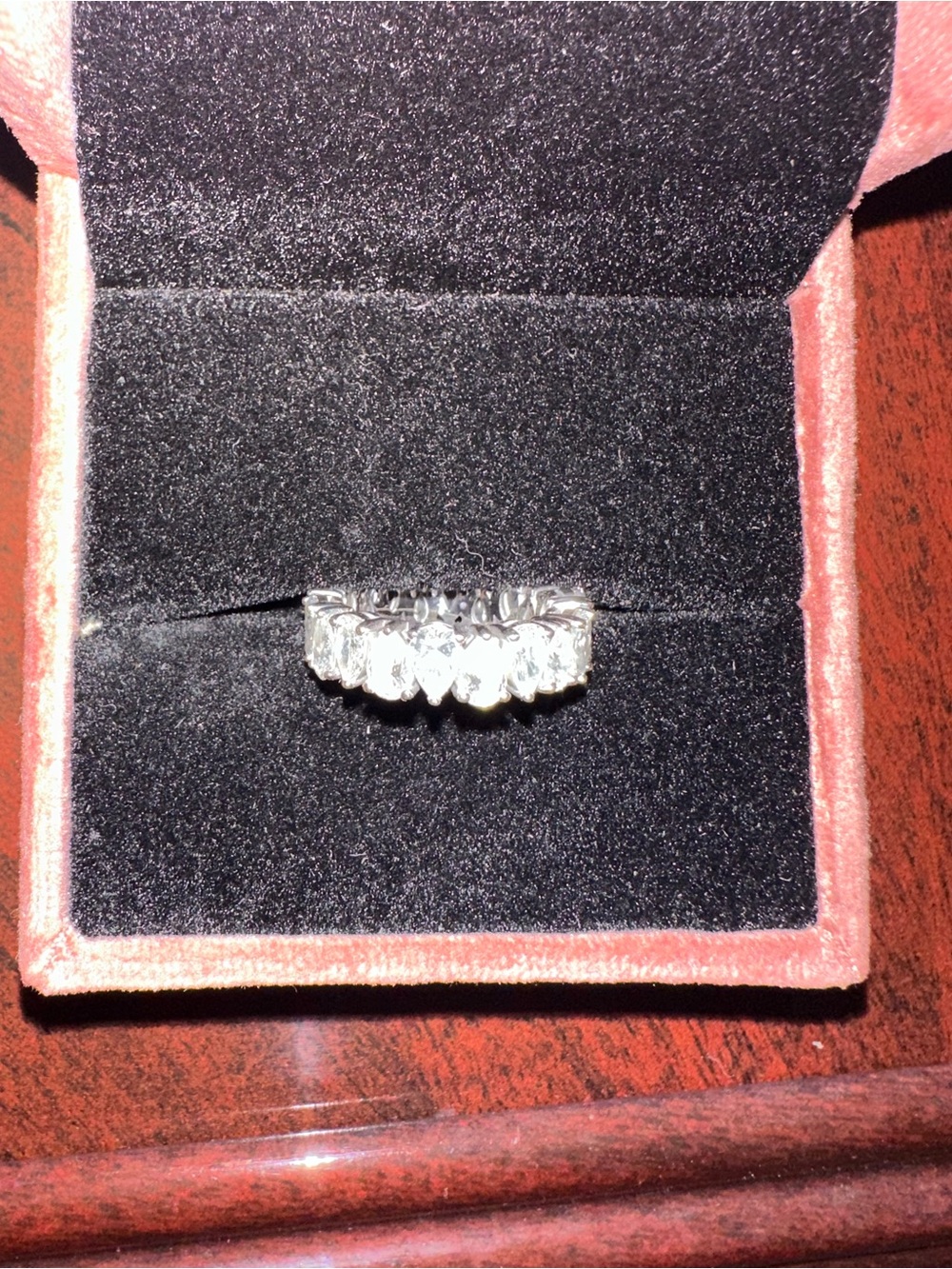 F/VS 5.10Ct Pear Shape Diamond Eternity Ring 14k Gold Lab Grown Stackable Band - Picture 3 of 5